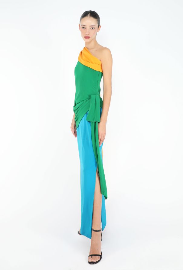 Givenchy RARE Late '80s Draped One-Shoulder Gown - 7
