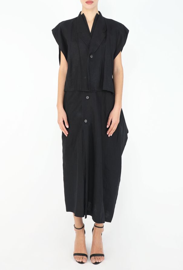 Yohji Yamamoto '80s Trompe l'Œil Linen Vest Dress - 3