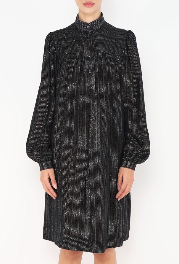 Saint Laurent 1976 Russian Pinstripe Lamé Tunic - 1