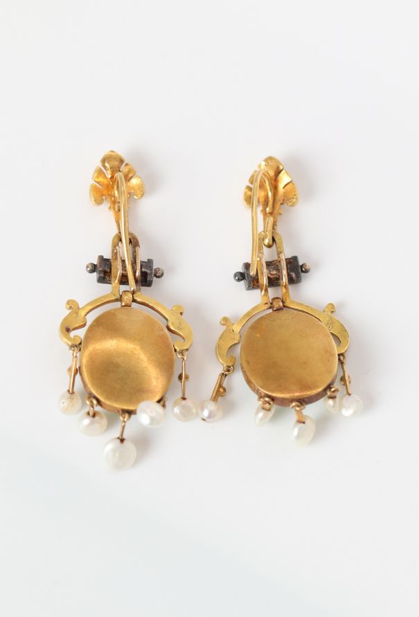 Vintage Fine Jewelry Antique 18k Gold, Diamonds & 5 Carats Emerald Earrings - 5 Vintage Fine Jewelry Antique 18k Gold, Diamonds & 5 Carats Emerald Earrings - 5