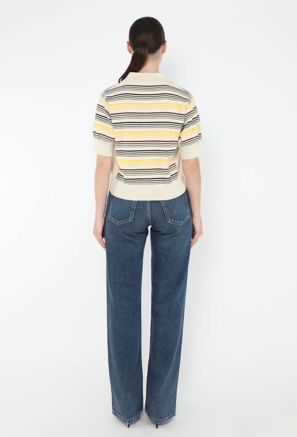 Miu Miu 2024 Striped Knit Emblem Polo - 4