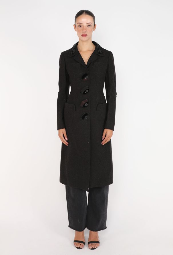 Prada Embellished Collar Coat, F/W 2004 - 1