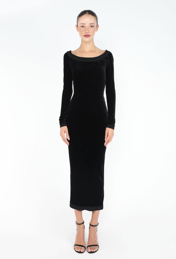 Alaïa STUNNING F/W 1988 Open-Back Velvet Dress - 2