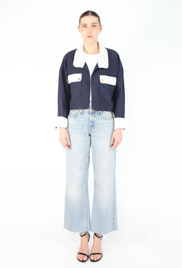 Chanel '80s Marinière Cropped Jacket - 2