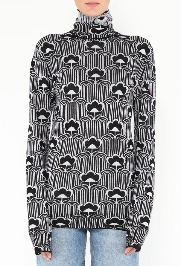 Prada F/W 2021 Floral Jacquard Turtleneck - 1