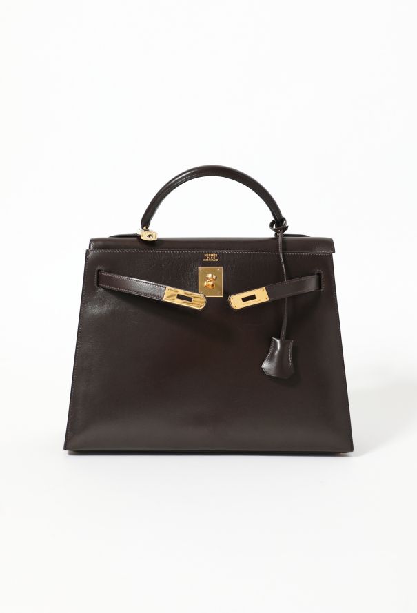 Hermes Black Box Leather Kelly Sellier 32 Bag
