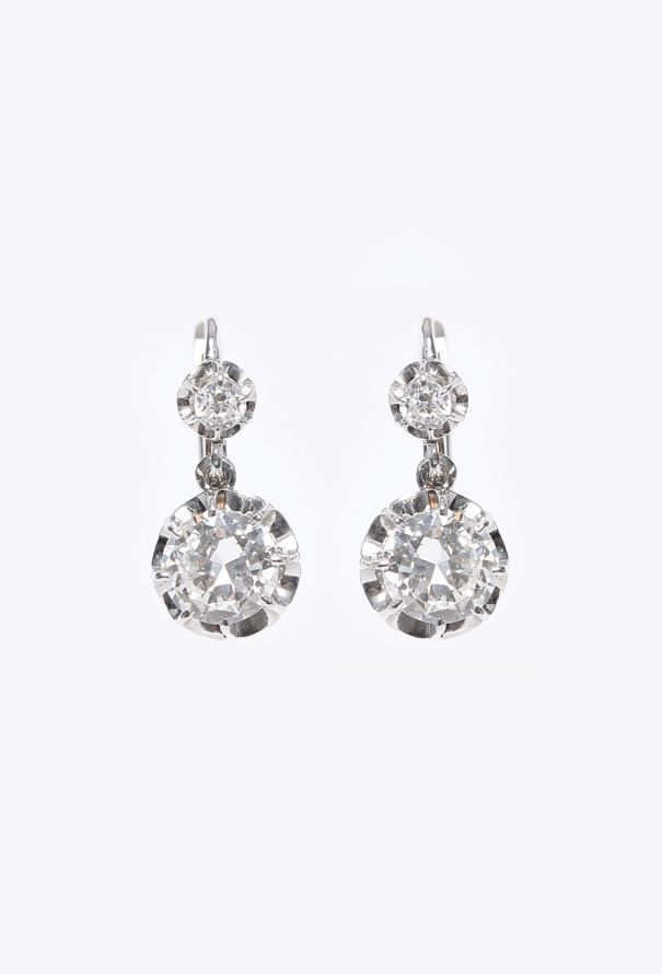 Modern Fine Jewelry Exceptional 18K White gold & Diamond  Sleeper Earrings - 1
