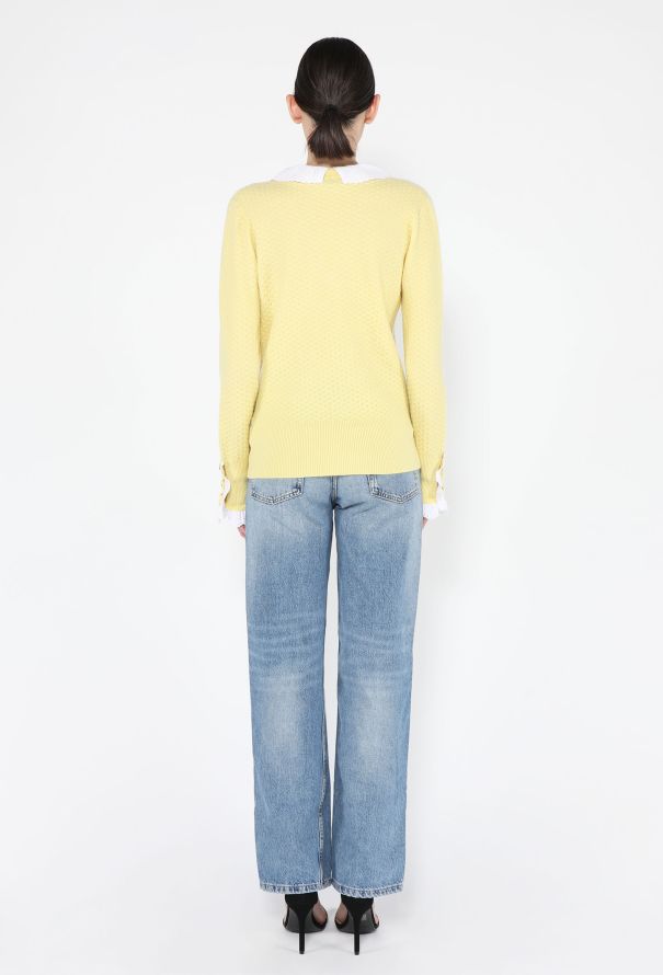 Chanel Lace Trim Cashmere Sweater, Pre-Fall 2024 - 6
