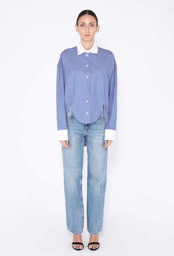 Loewe 2023 Asymmetrical Poplin Button Down - 2