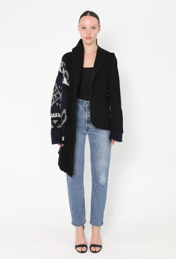 Sacai 2018 Split Cardigan Smoking Blazer - 3