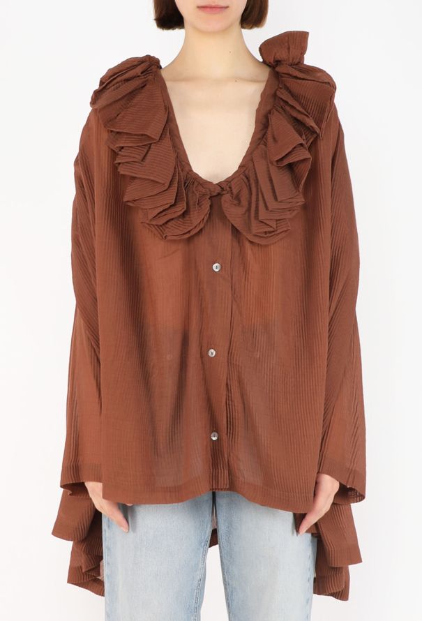 Romeo Gigli Ruffled Trim Cotton Tunic, F/W 1990 - 3