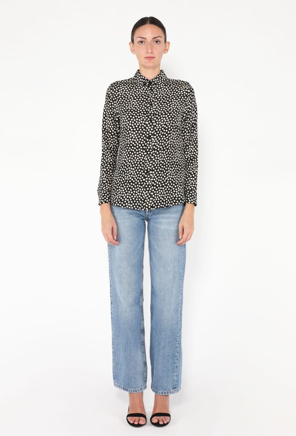 Saint Laurent 2021 Silk Polka Dot Blouse - 4