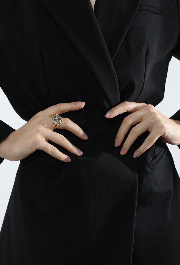 Vintage Fine Jewelry 22K Yellow Gold & Silver Ring with Diamond - 2