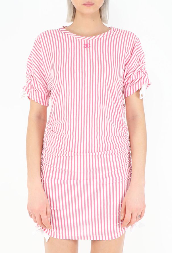 Chanel Resort 2019 'CC' Striped T-Shirt Dress - 3