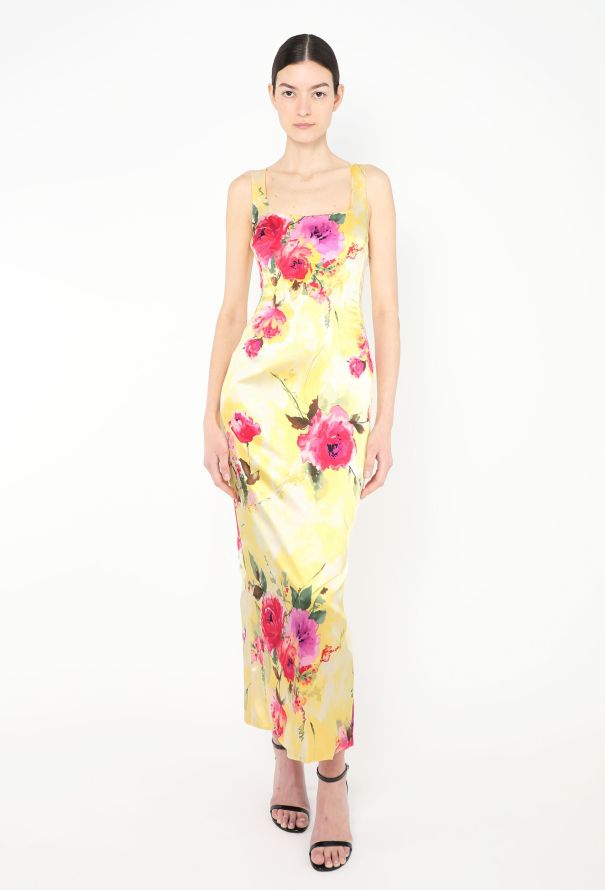Dolce & Gabbana 1998 Floral Silk Corset Dress - 1
