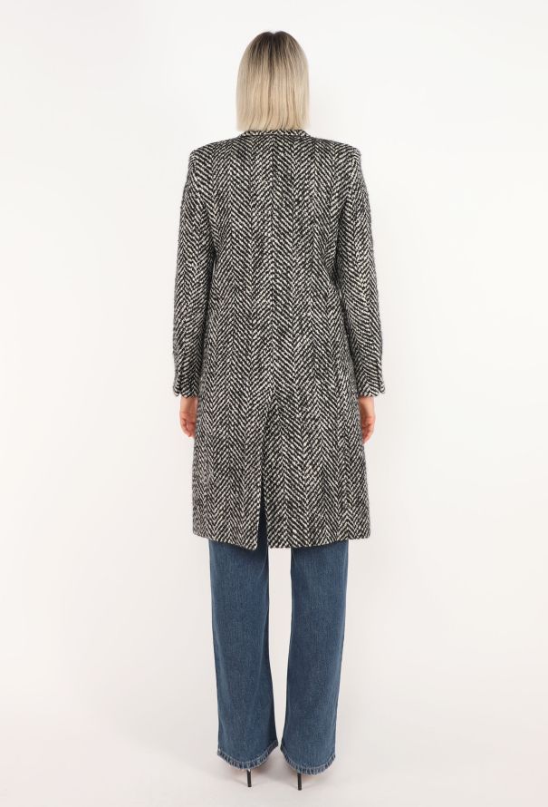 Saint Laurent Chevron Double-Breasted Coat, Pre-Fall 2014 - 6