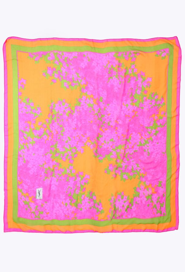 Saint Laurent Vintage Floral Silk Scarf - 3