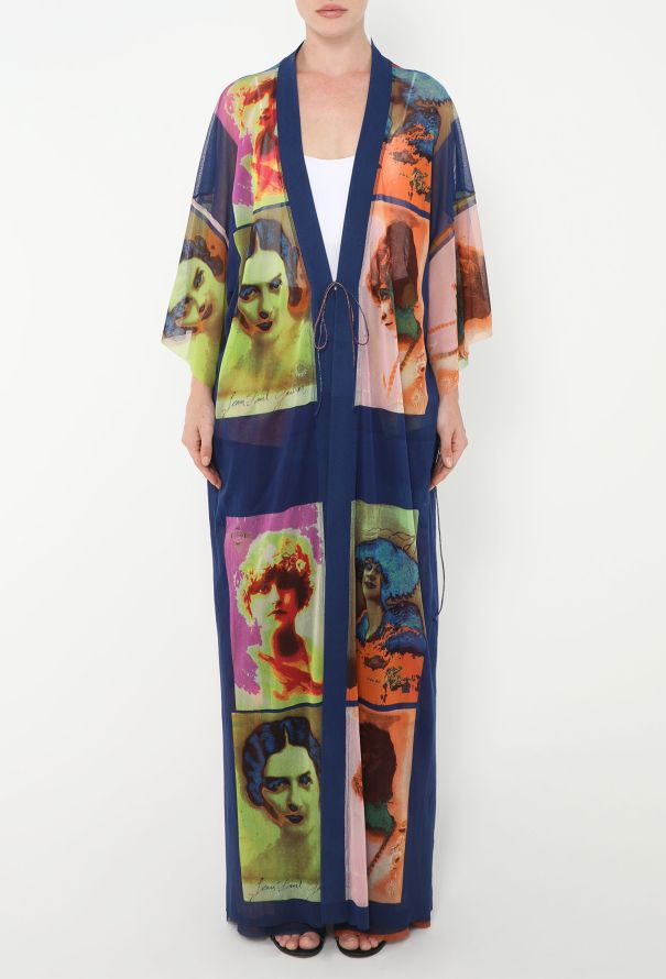 Jean Paul Gaultier RARE 2002 Portrait Mesh Kaftan Ensemble - 4