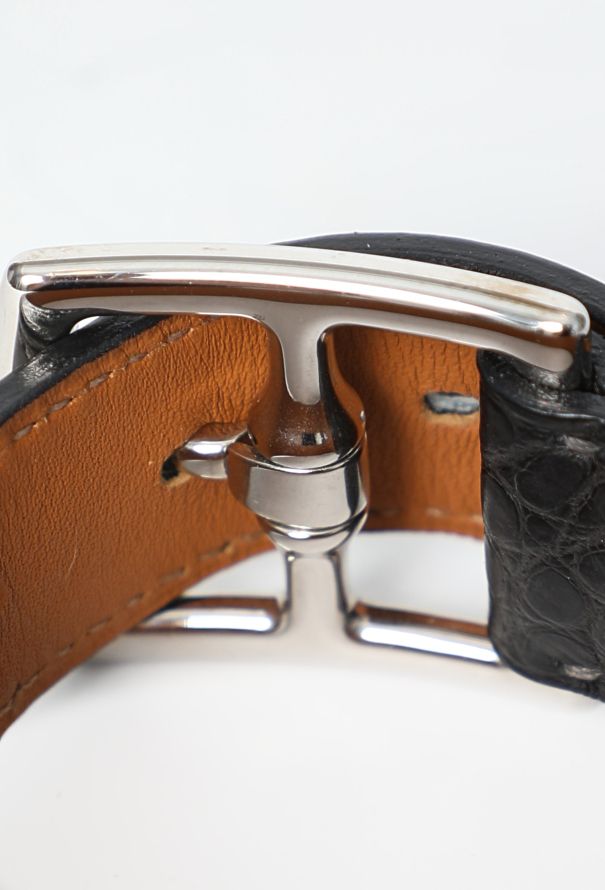 Hermès Alligator Etrivière Leather Bracelet, 2007 - 6