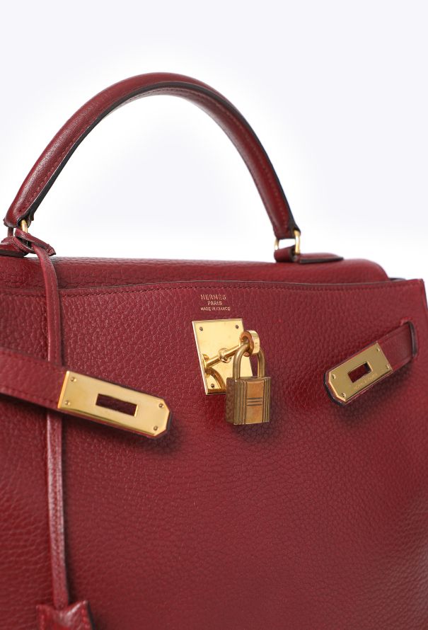 Hermès Vintage Rouge H Clémence Kelly Retourné 32 - 13