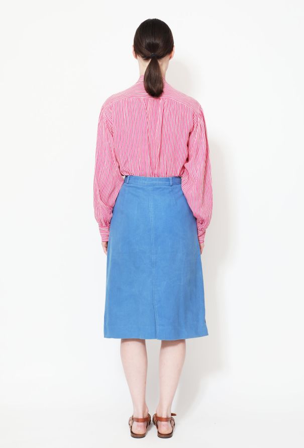 Louis Vuitton Monogram Denim Midi Skirt Navy. Size 36