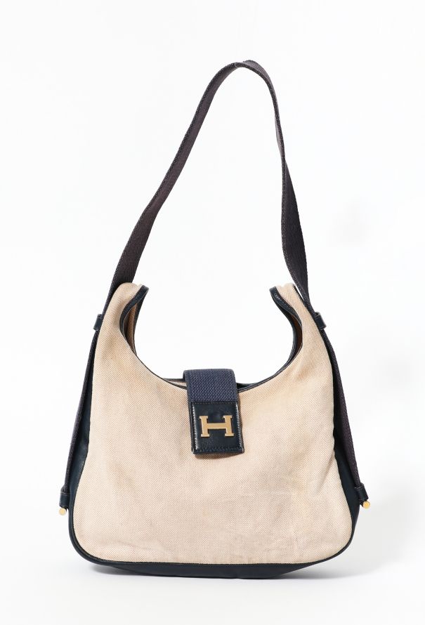 Authentic Vintage Hermes Canvas Mini Tote Bag Handbag 