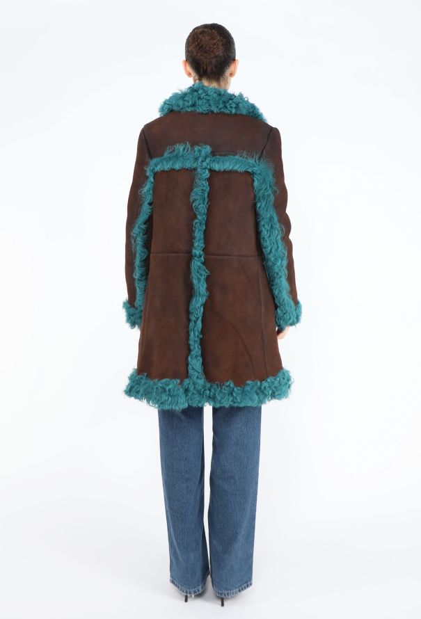 Prada 2014 Bouclé Shearling Trim Coat - 6