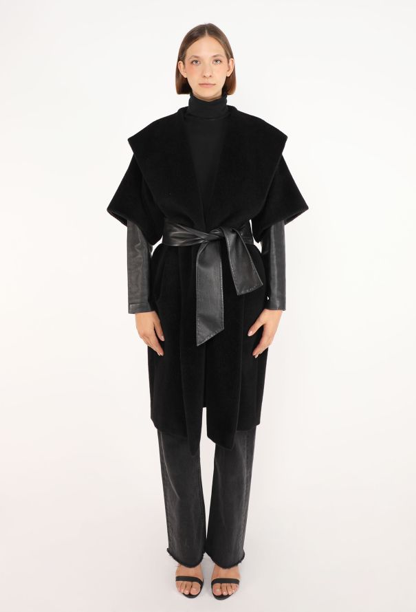 Hermès Belted Alpaca Shawl Coat, 2007 - 5