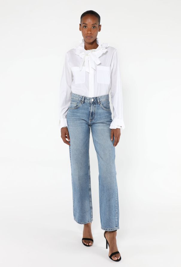 Chanel 2018 Ruffled Cotton Blouse - 3