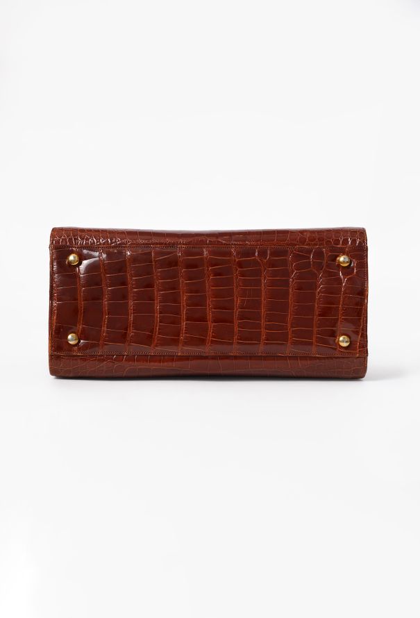 Judith Leiber Vintage Cognac Alligator Doctor Bag - 6