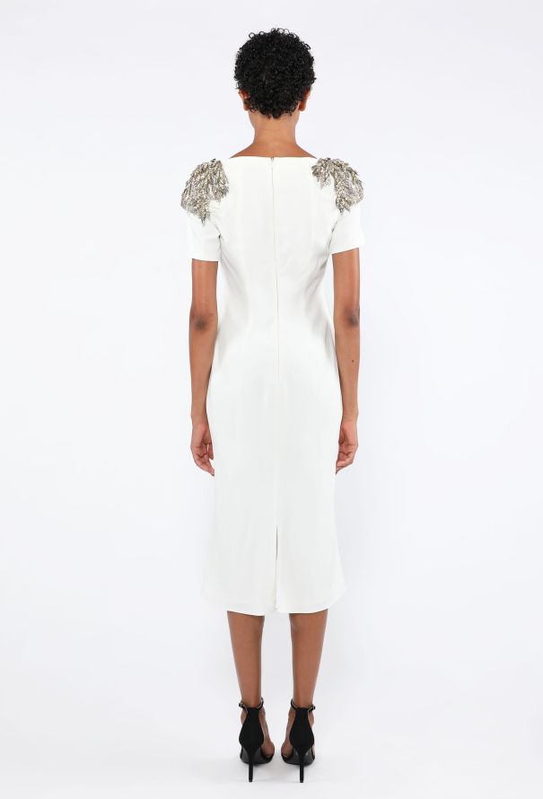 Alexander McQueen Crêpe Beaded Sheath Dress - 4