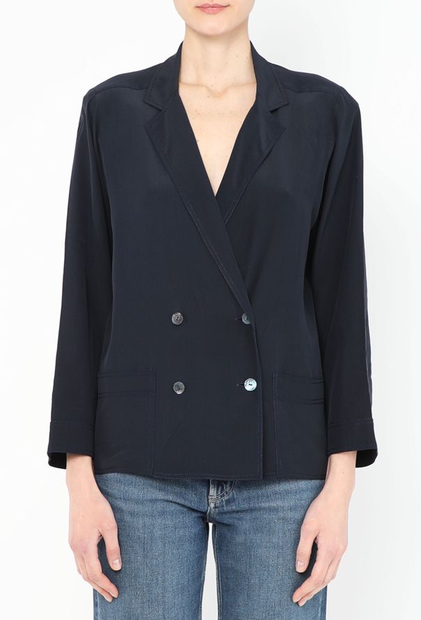 Chanel Vintage Stitched Silk 'CC' Top - 1