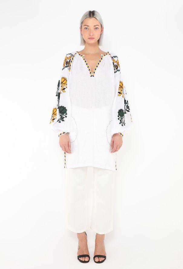 Vita Kin Embroidered Linen Tunic Top - 2