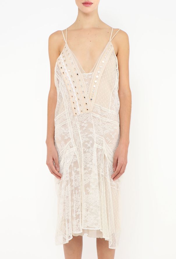 Roberto Cavalli Resort 2014 Mirrored Lace Slip Dress - 3