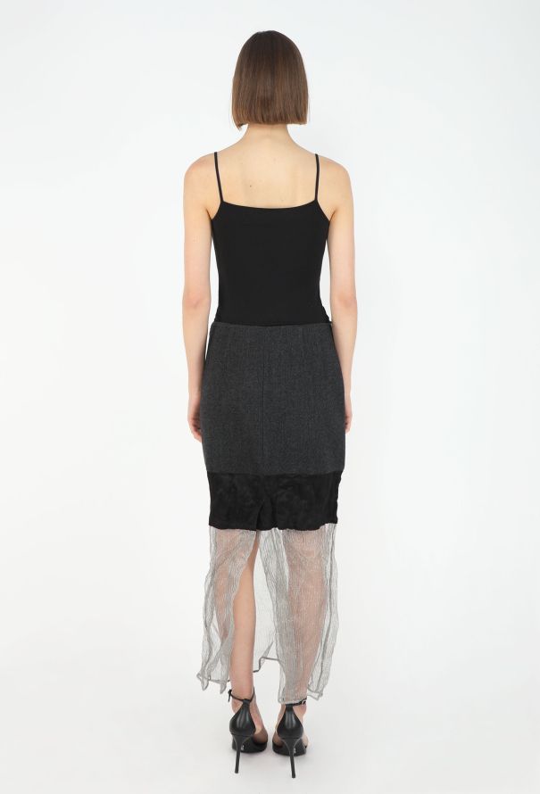 Prada F/W 2022 Panelled Mesh Skirt - 5