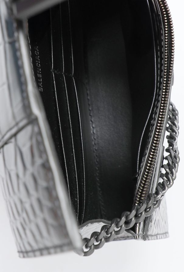 Balenciaga Embossed Hourglass Wallet on Chain - 12