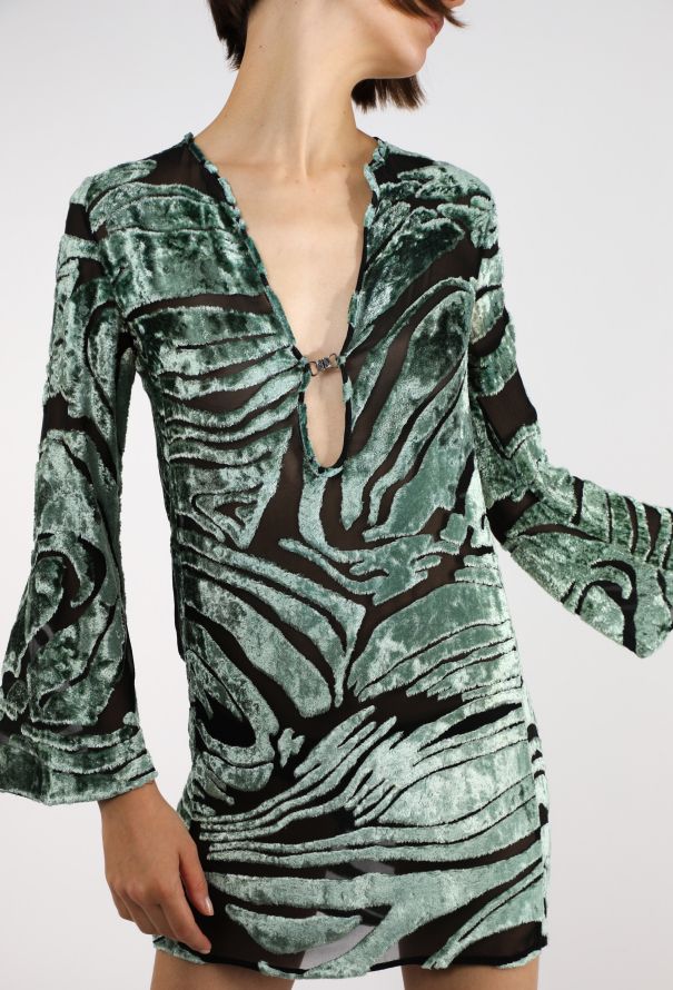 Gucci Plunging Velvet Dévoré Dress, S/S 1996 - 3