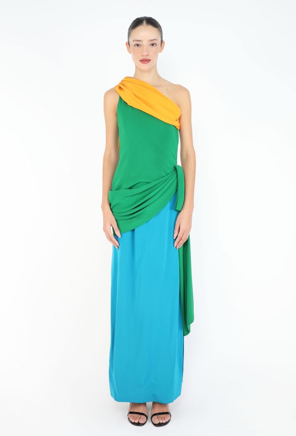 Givenchy RARE Late '80s Draped One-Shoulder Gown - 2