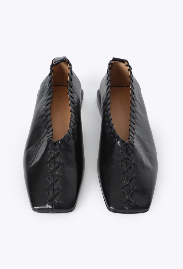 Jil Sander S/S 2018 Whipstitch Leather Flats - 3