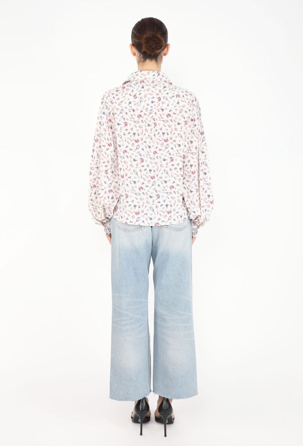 Chanel Badminton Printed Silk Blouse - 4