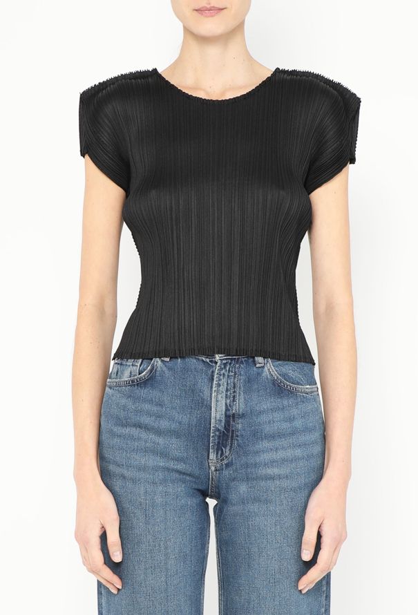 Issey Miyake Pleats Please Sculpted Shoulder Top - 1
