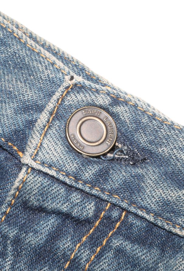 Saint Laurent Pre-Fall 2015 Denim Patchwork Skirt - 7