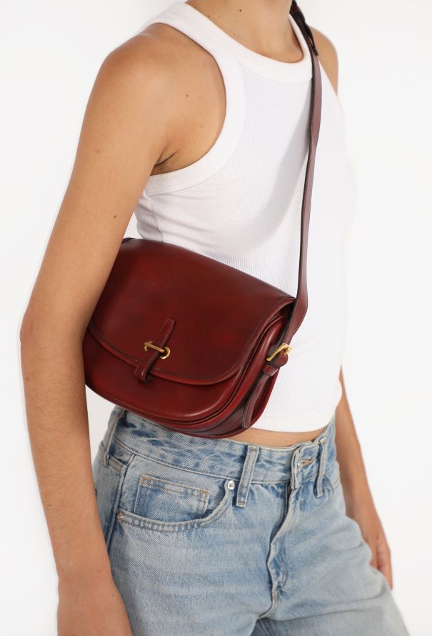 Hermès Burgundy Box Balle de Golf Bag, 1970s - 4
