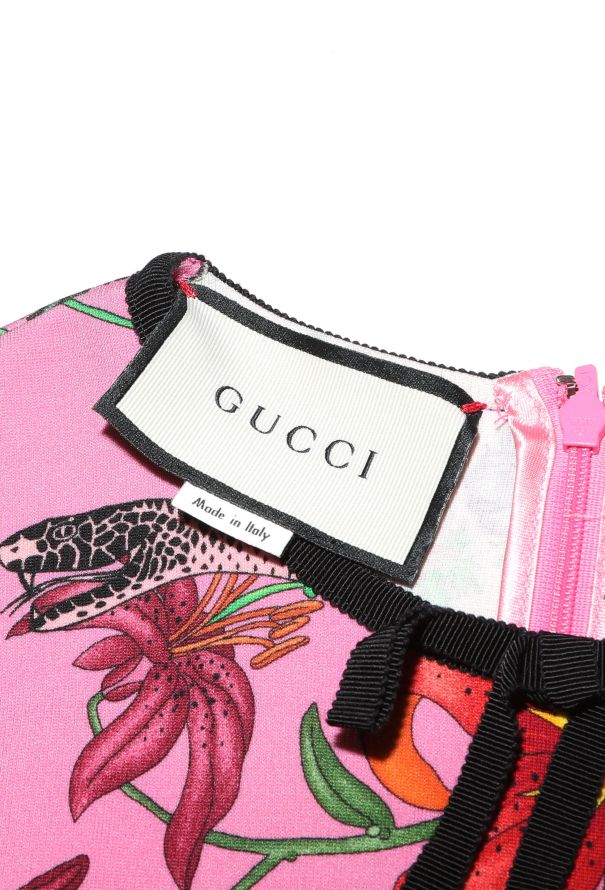 Gucci Floral Print Bowtie Dress - 5