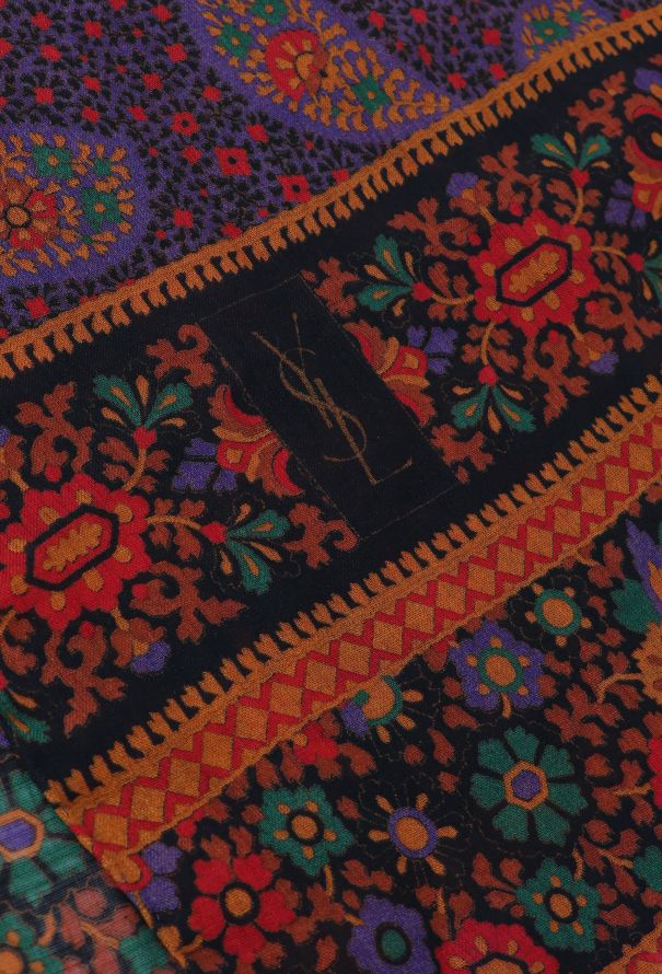 Saint Laurent Vintage Floral Paisley Scarf - 4 Saint Laurent Vintage Floral Paisley Scarf - 4
