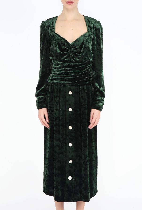 Dior Haute Couture Fall 1984 Velvet Empire Dress - 2
