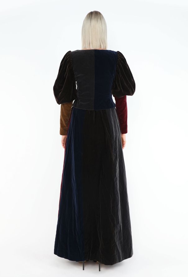 Saint Laurent COLLECTOR 1970 Striped Velvet Peasant Ensemble - 5