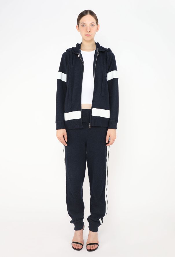 Chanel Bicolor Hooded Cashmere Tracksuit - 2