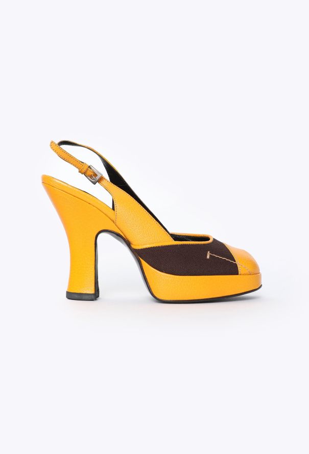 Prada F/W 2000 Slingback Peep-Toe Pumps - 1