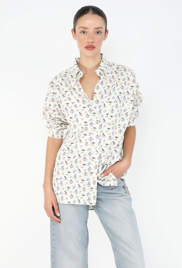 Prada Bird Print Cotton Shirt - 2